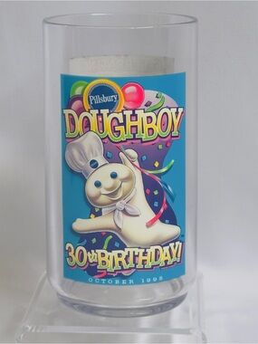 Pillsbury Dough Boy 30TH Birthday Cup Tumbler 1995 Vtg USA